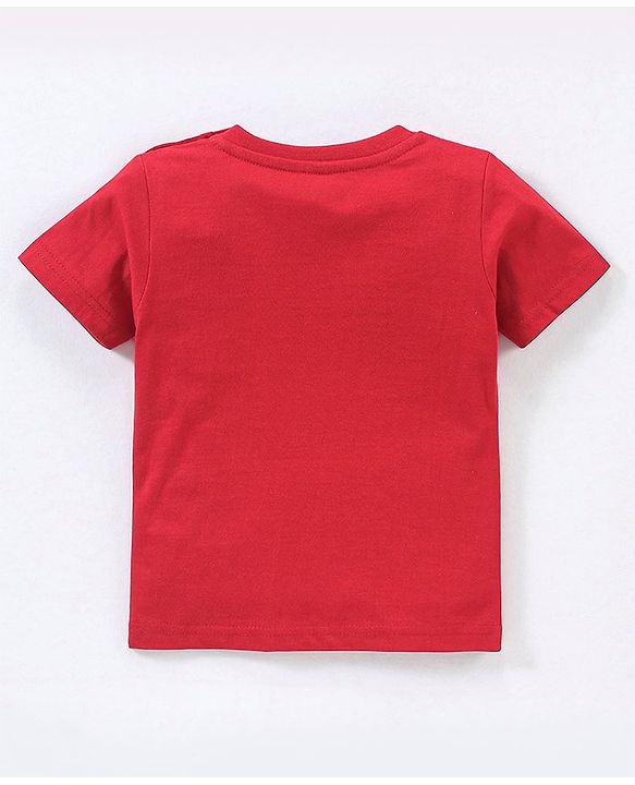 Babyhug Cotton Half Sleeves T-Shirt Text Printed - Red