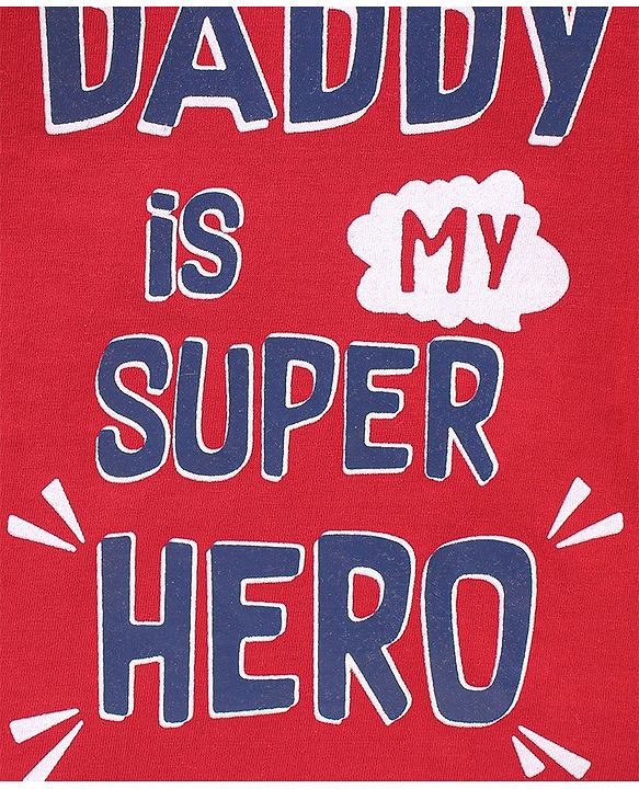 Babyhug Cotton Half Sleeves T-Shirt Text Printed - Red