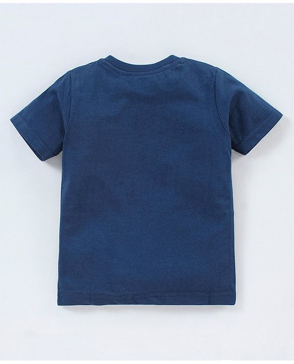 Babyhug Cotton Half Sleeves T-Shirt Text Pint- Blue