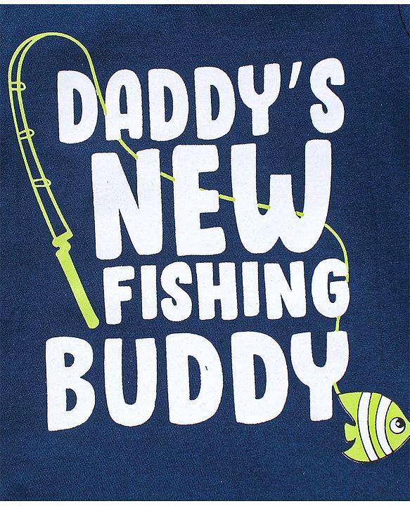 Babyhug Cotton Half Sleeves T-Shirt Text Pint- Blue