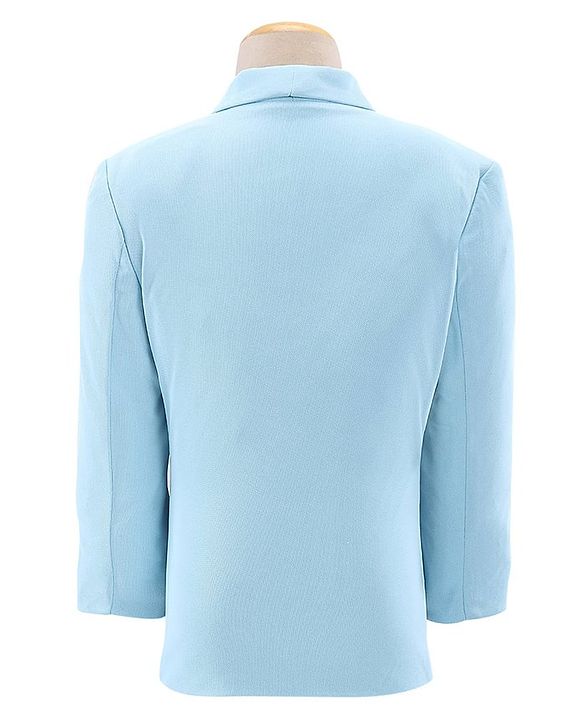 Babyhug Full Sleeves Classic Stretch Fit Party Suit Bow - Blue & White