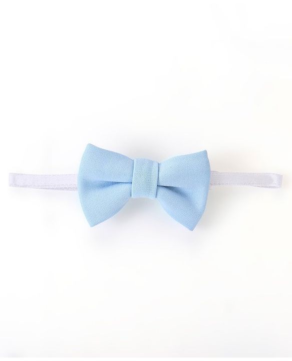 Babyhug Woven Full Sleeves Solid Stretch Fit Party Suit with Bow Tie - Sky Blue