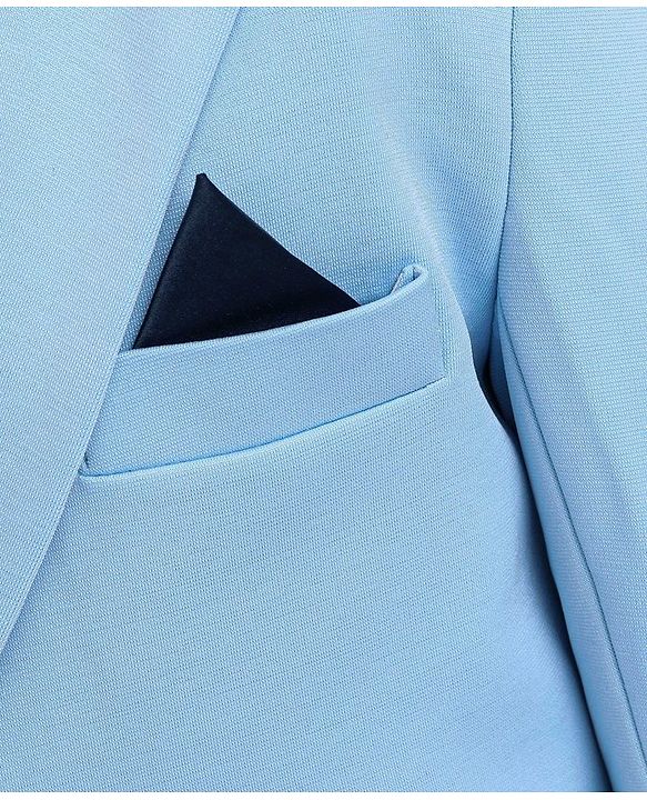 Babyhug Woven Full Sleeves Solid Stretch Fit Party Suit with Bow Tie - Sky Blue