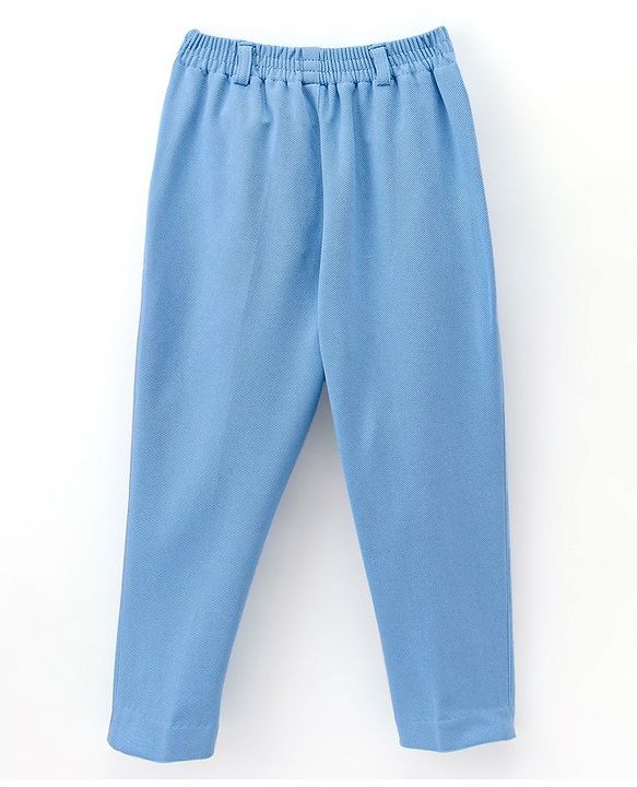 Babyhug Full Sleeves Solid Party Suit With Bow- Powder Blue