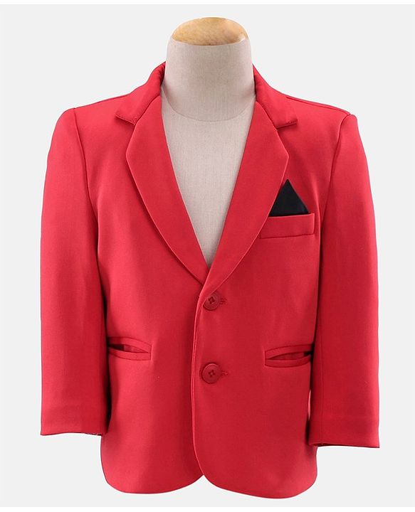 Babyhug Full Sleeves Stretch Fit Party Suit Bow - Red & Black