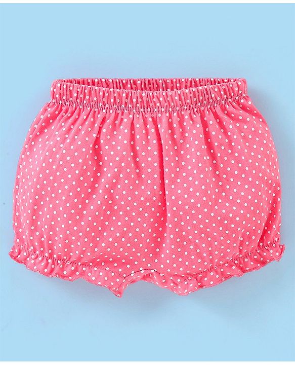 Babyhug 100% Cotton Floral Print Bloomers Pack of 3 - Pink Blue & White