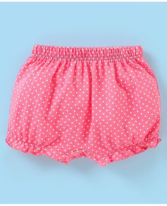 Babyhug 100% Cotton Floral Print Bloomers Pack of 3 - Pink Blue & White