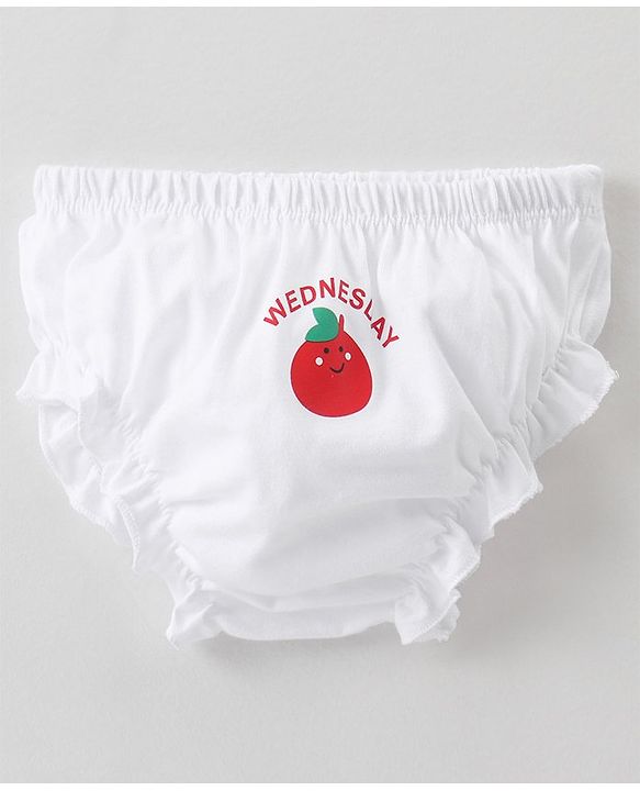Babyhug 100% Cotton Bloomers Strawberry & Pear Print Pack of 7- Blue & Green