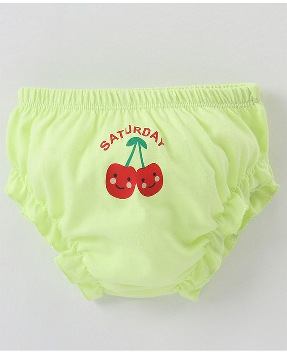 Babyhug 100% Cotton Bloomers Strawberry & Pear Print Pack of 7- Blue & Green