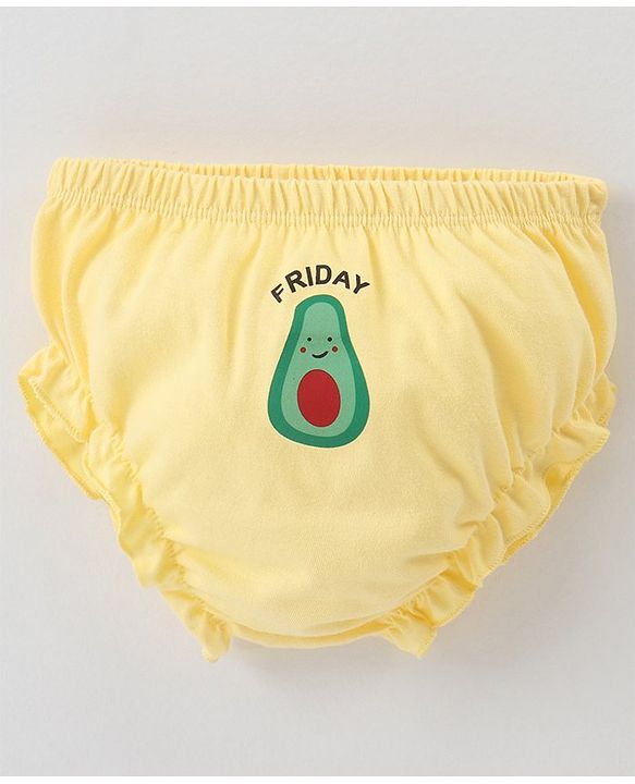Babyhug 100% Cotton Bloomers Strawberry & Pear Print Pack of 7- Blue & Green