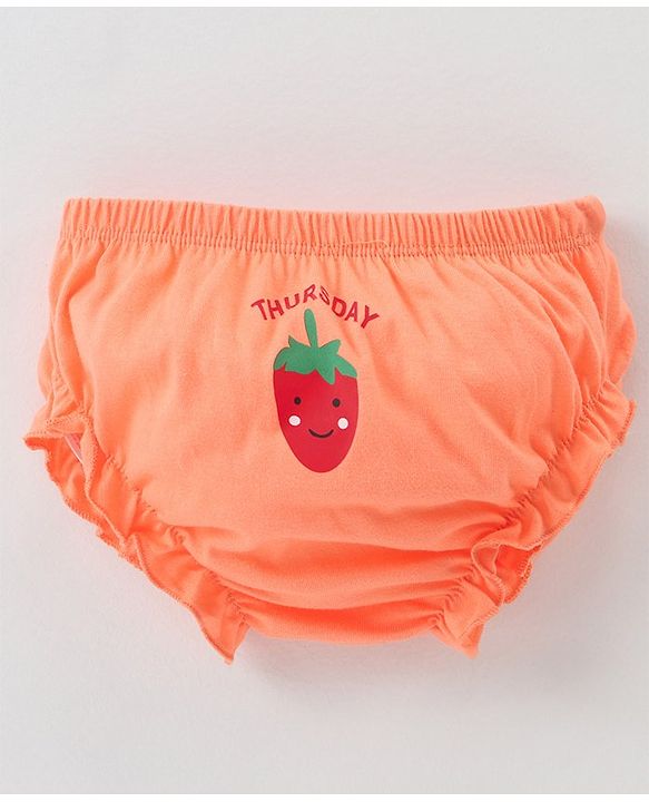 Babyhug 100% Cotton Bloomers Strawberry & Pear Print Pack of 7- Blue & Green