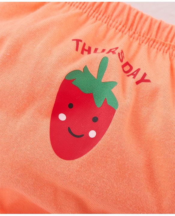 Babyhug 100% Cotton Bloomers Strawberry & Pear Print Pack of 7- Blue & Green