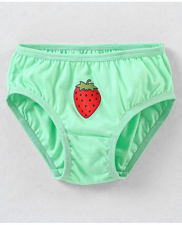 Babyhug 100% Cotton Panties Strawberry Print Pack of 3- Green & Pink