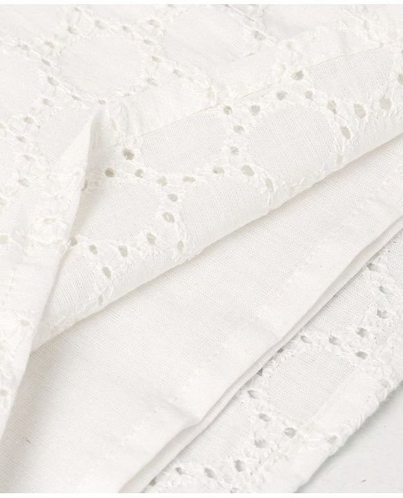 Babyhug 100% Cotton Woven Full Sleeves Schiffli Embroidered Kurta and Chevron Printed Dhoti Set - White