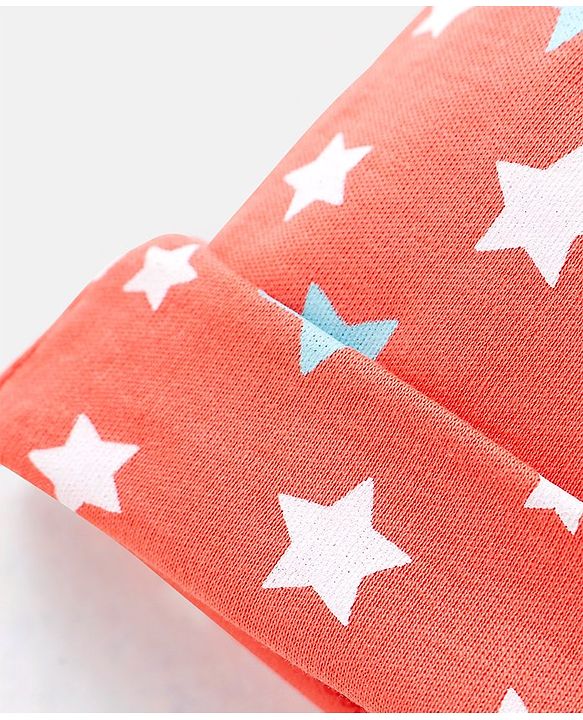 Babyhug 100% Cotton Cap Star & Stripes Print Red & Blue Pack Of 2 - Diameter 10 cm