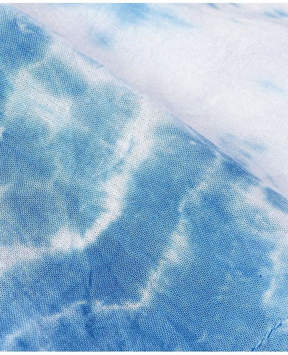 Babyhug Cotton Full Sleeves Kurta Tie And Dye Print - White & Blue