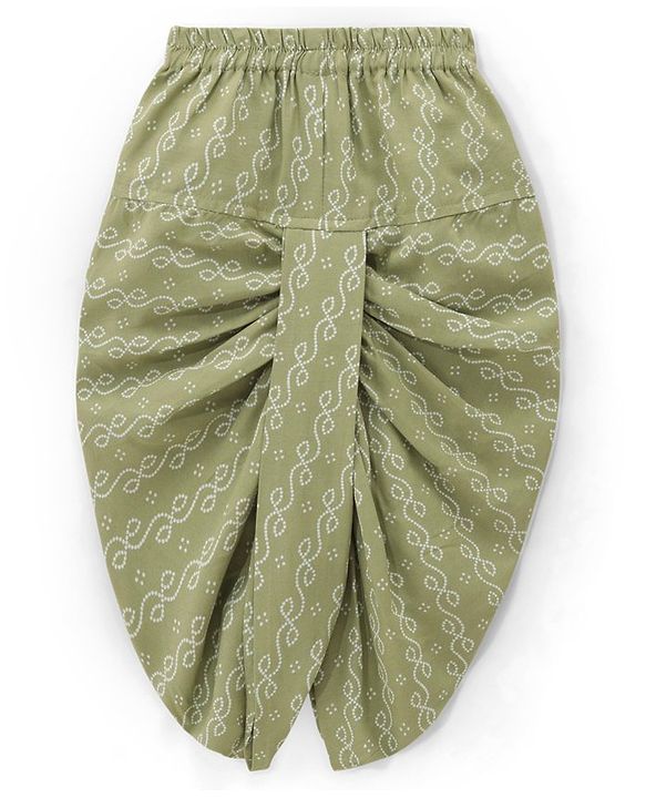 Babyhug 100% Cotton Full Sleeves Kurta With Dhoti Set Floral Print - Green