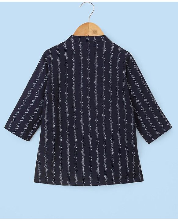 Babyhug Full Sleeves Kurta & Pajama Set Printed - Navy Blue