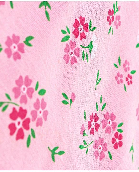 Babyhug 100% Cotton Sleeveless Antibacterial Slips Floral Print Pack of 3 - Yellow & Pink