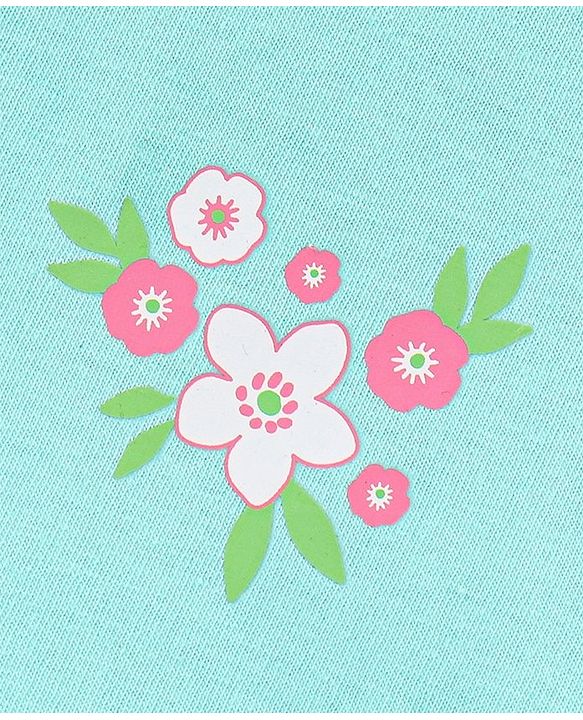 Babyhug 100% Cotton Sleeveless Antibacterial Slips Floral Print Pack of 3 - Pink Beige & Blue