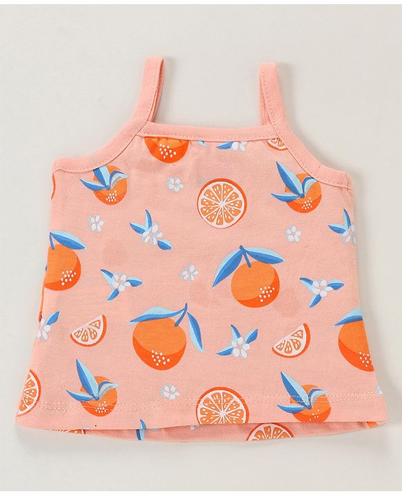 Babyhug 100% Cotton Antibacterial Dot & Orange print Slips Pack of 3 - Multicolor