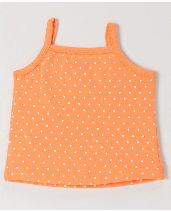 Babyhug 100% Cotton Antibacterial Dot & Orange print Slips Pack of 3 - Multicolor