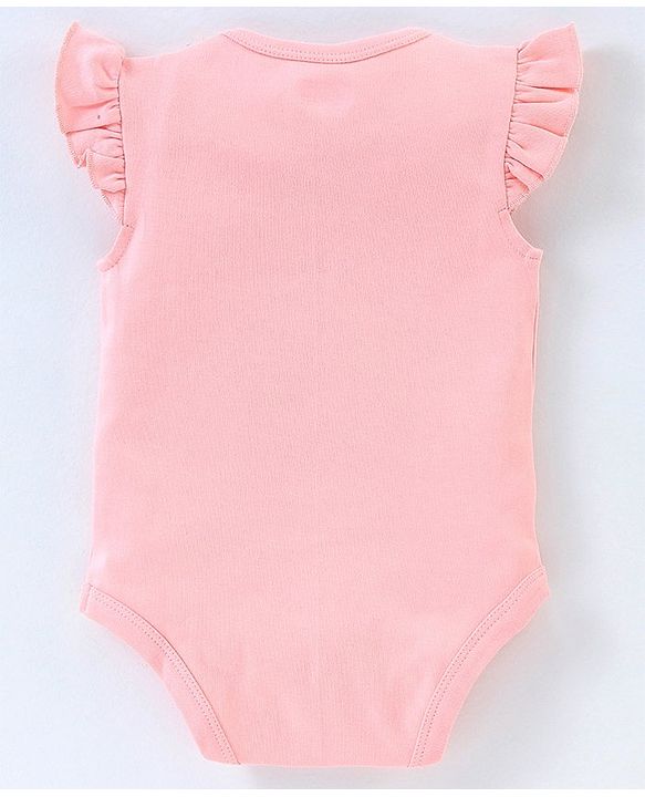Babyhug 100% Cotton Short Sleeves Onesie with Skirt Strawberry Print - Pink