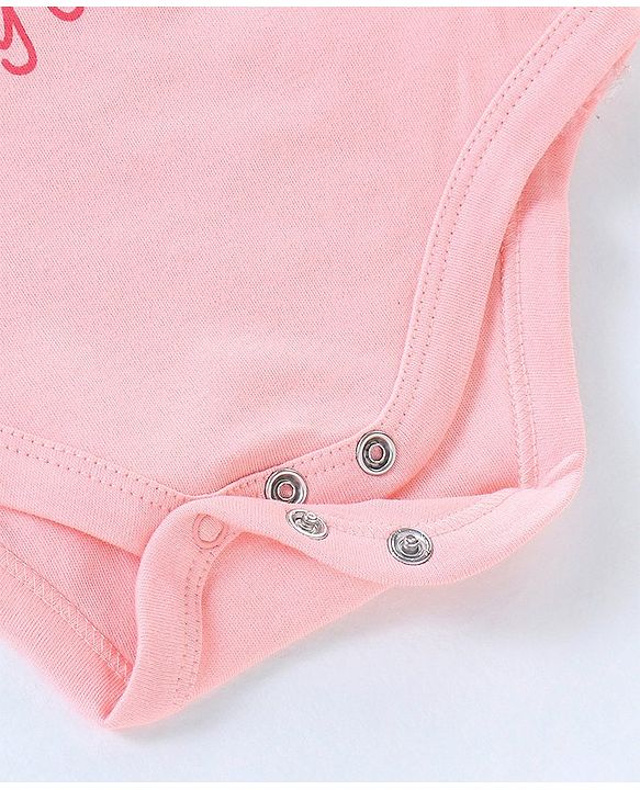 Babyhug 100% Cotton Short Sleeves Onesie with Skirt Strawberry Print - Pink