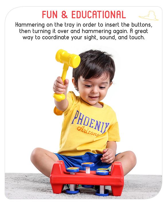 Babyhug Mini Activity Bench Hammer Toy - Multicolour