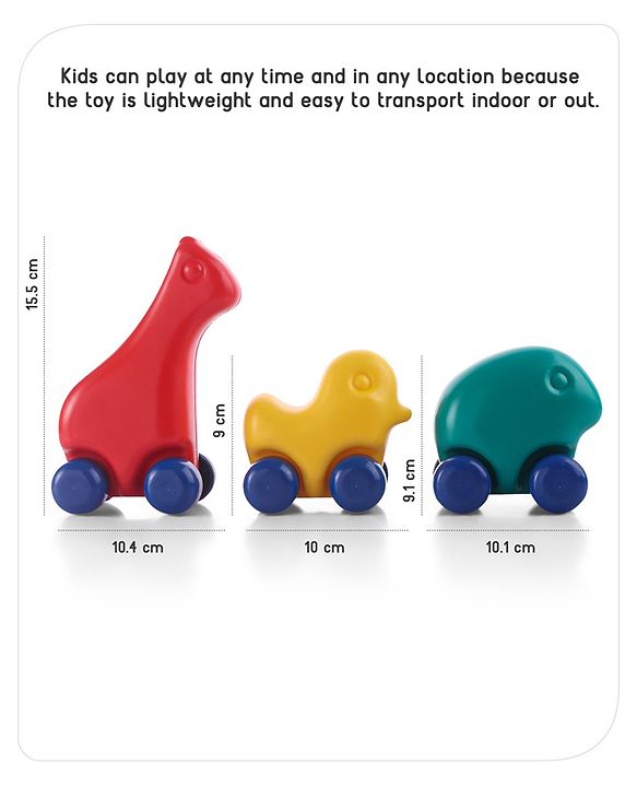 Babyhug My First Rolling Pets Set of 3 - Multicolour