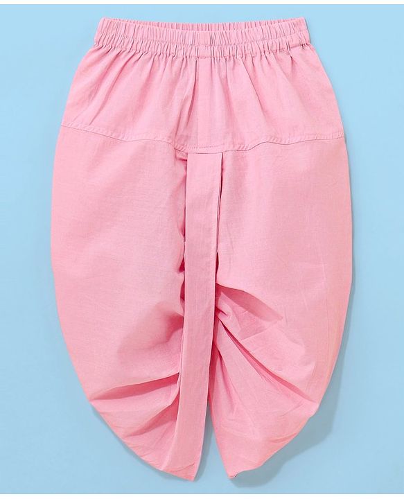 Babyhug 100% Cotton Kurta With Dhoti Embroidery Design - Pink