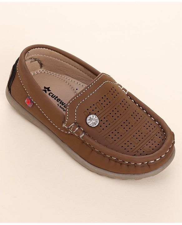 Cute Walk by Babyhug Slip On Formal Shoes - Brown