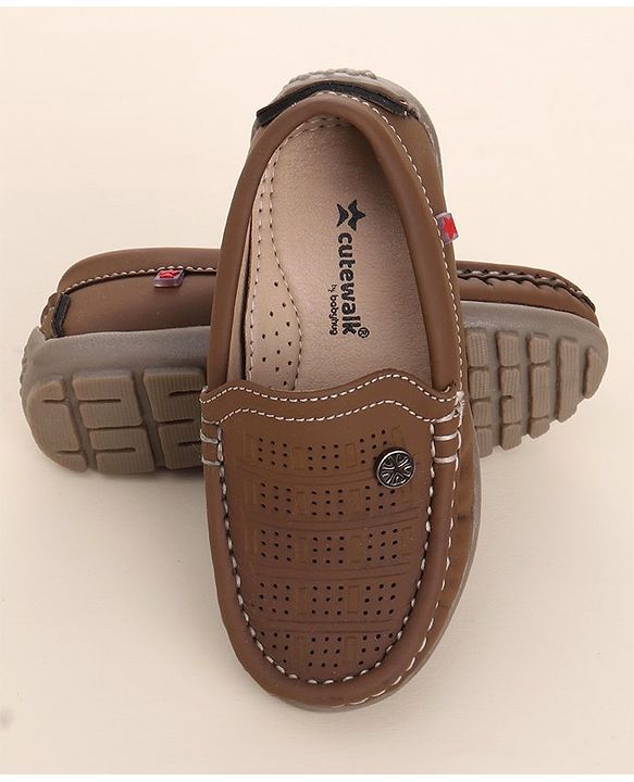 Cute Walk by Babyhug Slip On Formal Shoes - Brown