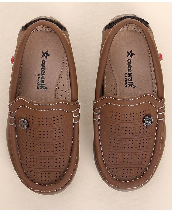 Cute Walk by Babyhug Slip On Formal Shoes - Brown