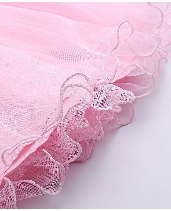 Babyhug Ruffle Sleeves Ethnic Dress Embroidered and Sequin Detailing - Pink