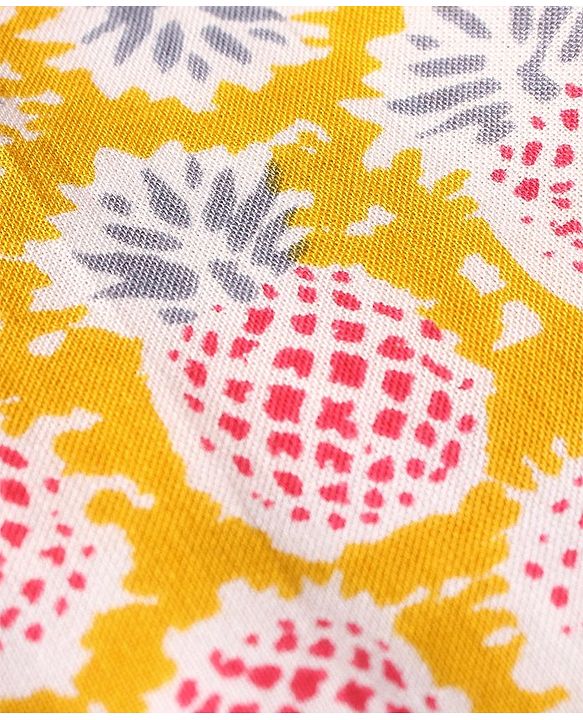 Babyhug 100% Cotton Woven Cap Sleeves Ethnic Dress with Fruits Print - Yellow