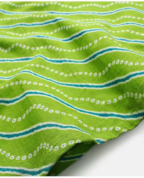 Babyhug Cotton Full Sleeves Kurta & Dhoti Set Bandhani Print - Green