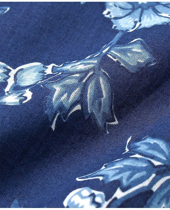 Babyhug 100% Cotton Woven Full Sleeves Kurta with Payjama Set Floral Print - Blue