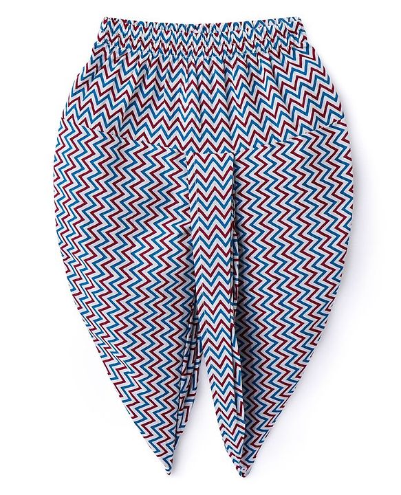 Babyhug 100% Cotton Full Sleeves Woven Floral Printed Kurta with Chevron Printed Dhoti Set - White