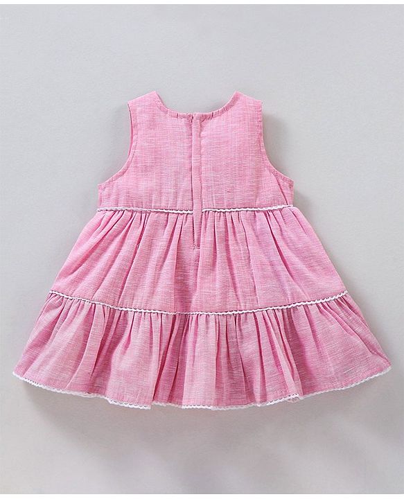 Babyhug 100% Cotton Sleeveless Ethnic Dress - Pink