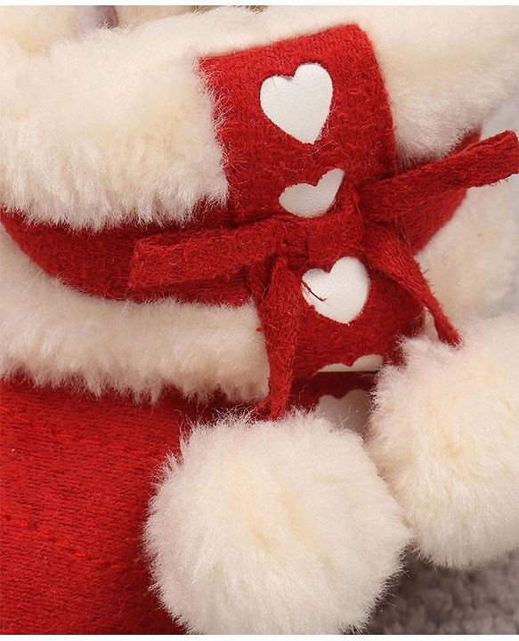 Cute Walk by Babyhug Booties with Velcro Closure - Red