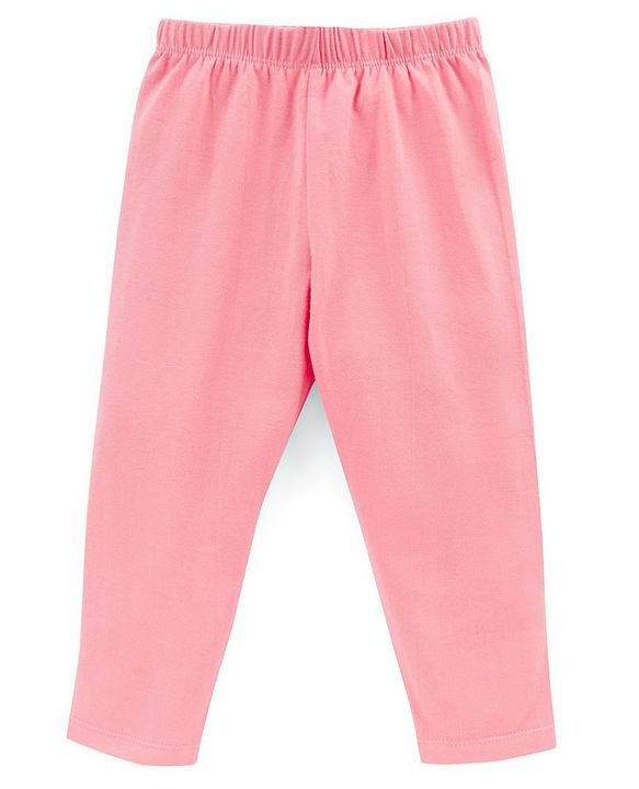 Babyhug 100% Cotton Knit Half Sleeves Striped Top and Legging Set Heart Print - Peach & White