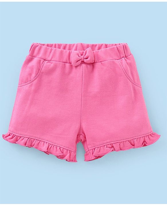 Babyhug 100% Cotton Sleeveless Top & Short Set Floral Print- Pink
