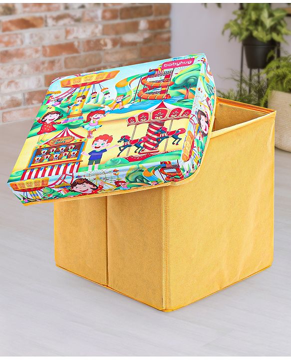 Babyhug  Foldable Storage Box With Lid Theme Park - Yellow