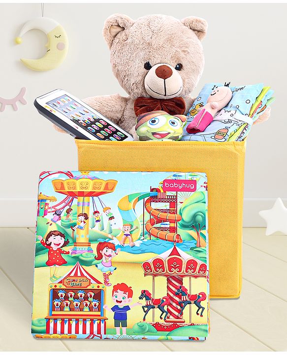 Babyhug  Foldable Storage Box With Lid Theme Park - Yellow
