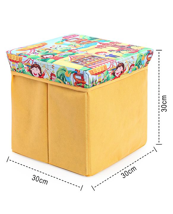 Babyhug  Foldable Storage Box With Lid Theme Park - Yellow
