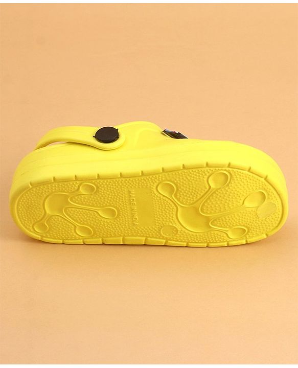 Pine Kids Clogs With Back Strap Shoes Applique- Yellow