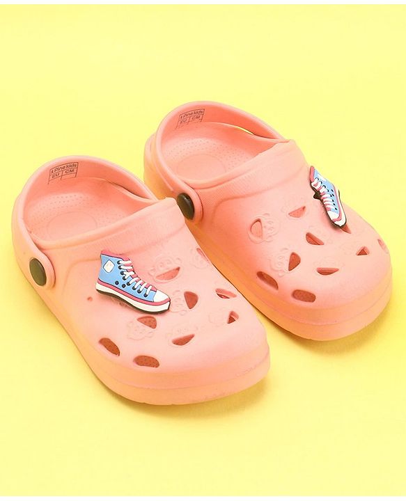 Pine Kids Clogs With Back Strap Shoes Applique- Yellow