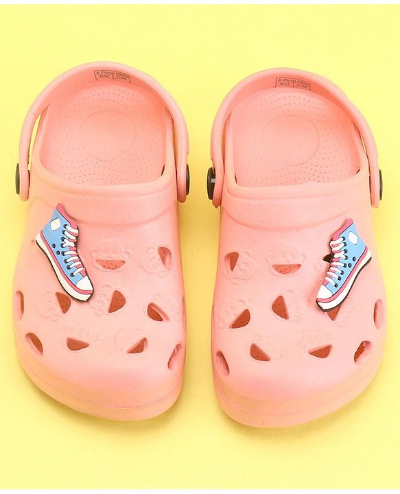Pine Kids Clogs With Back Strap Shoes Applique- Yellow