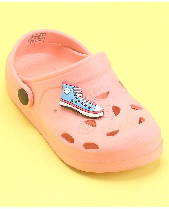 Pine Kids Clogs With Back Strap Shoes Applique- Yellow